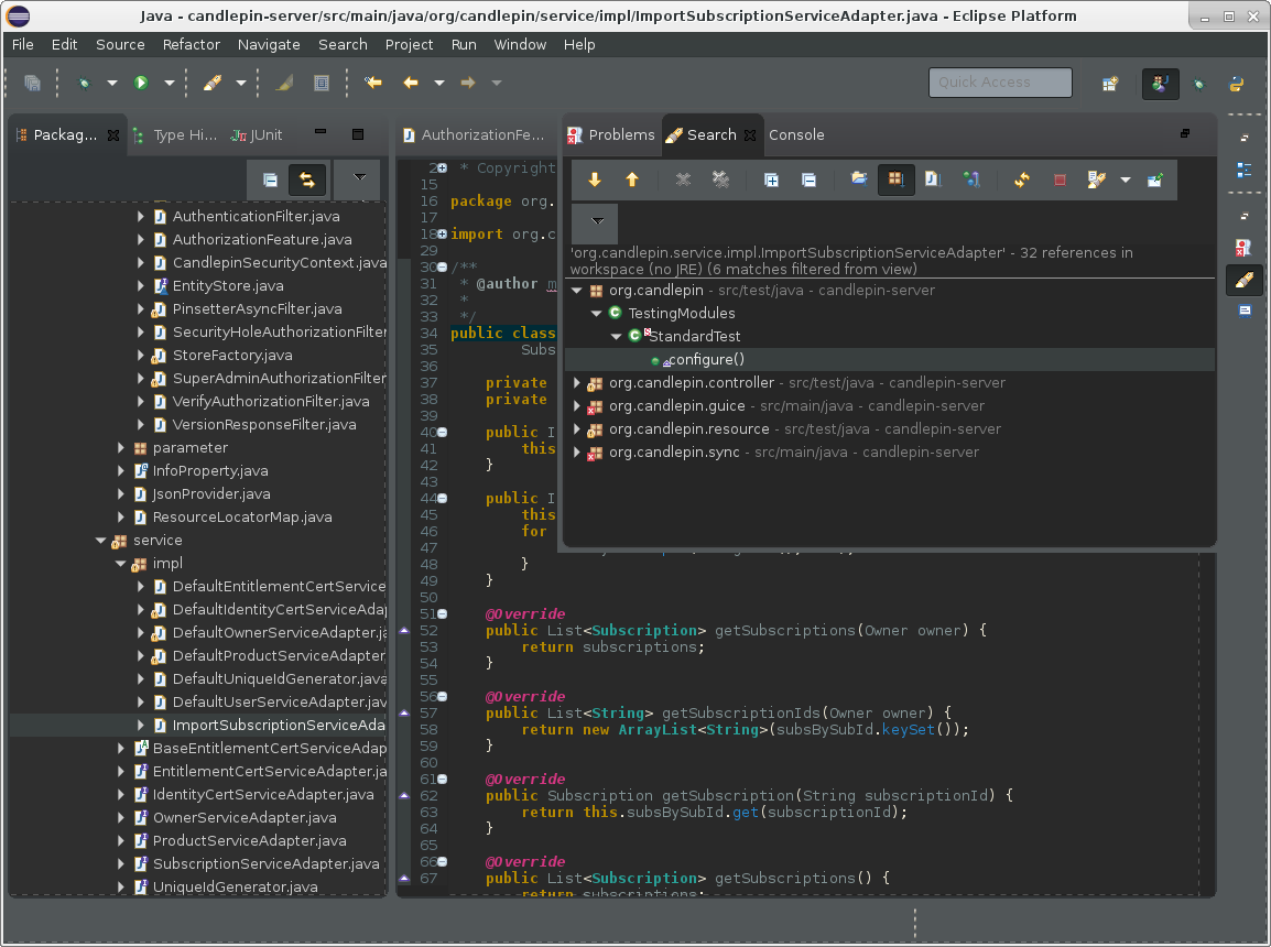 Screenshot of Eclipse Mars with Dark theme and Adwaita Dark GTK theme