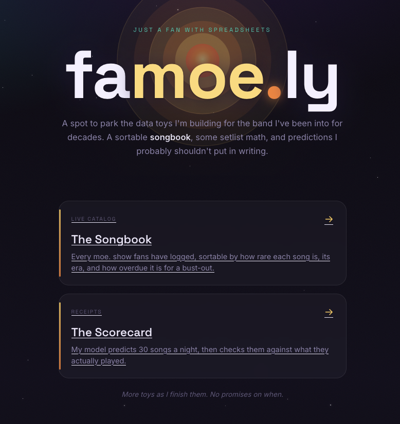 famoe.ly landing page