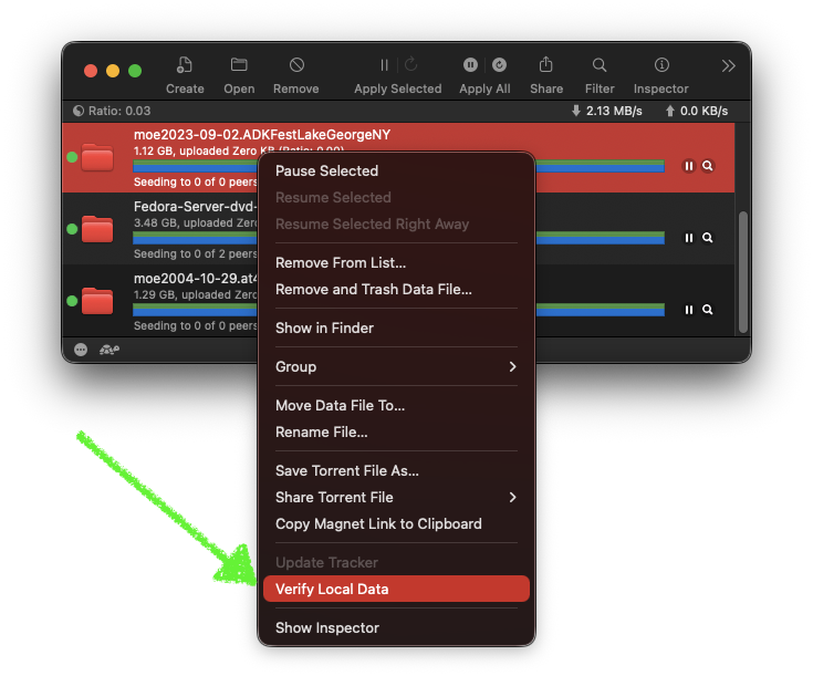 Verify local data Verify local data